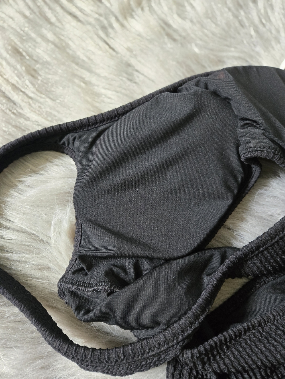 aerie Black One-Shoulder Cutout One-Piece Swimsuit Long - Picture 4 of 6